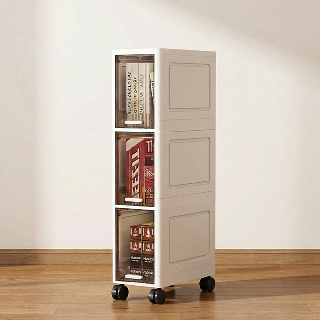 ZHEYE 두꺼운 재질 틈새수납장 거실수납장 이동식수납장 슬림수납장 다용도수납장, 화이트