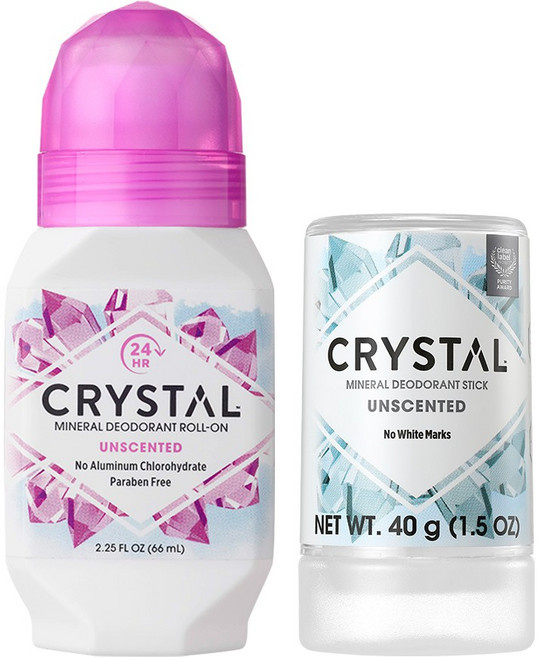 [공식몰] 크리스탈 데오드란트 무향 롤온&트래블스틱 2종세트, 1개, 66ml