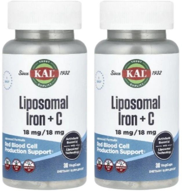 KAL 리포좀 철분 비타민C 식물성 캡슐 30정 X 2개, 2개(30캡슐＋30캡슐) - 쿠팡