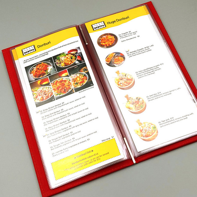 을지메뉴 모던아트 M사이즈 고급 메뉴판 제작, 1개, 웨이브레드 M_6page(3장)