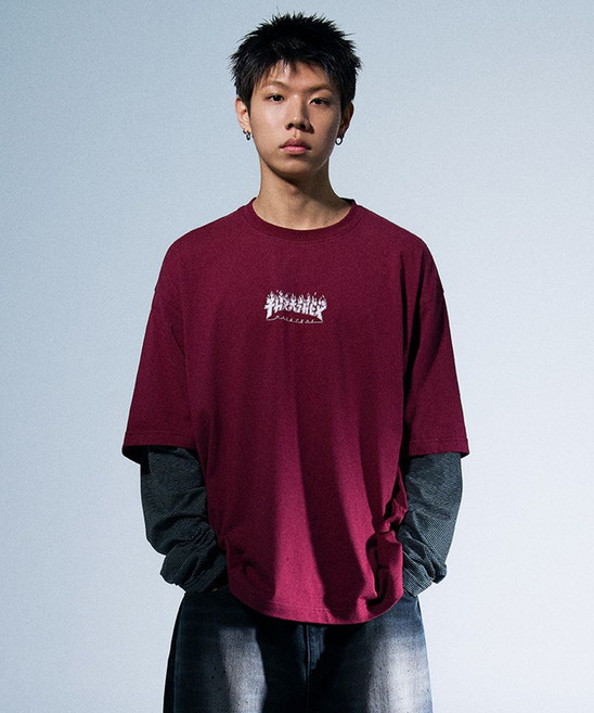 THRASHER 고질라 레이어드 롱슬리브 퍼플