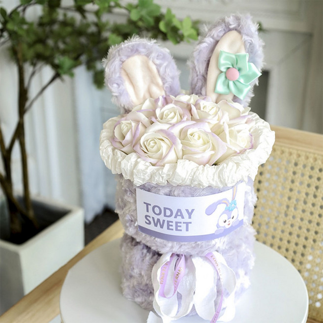 庫洛米造型絨毛玩偶花束 附贈提袋 生日禮物 畢業禮物 情人節禮物, 1個, 星黛露花束+透明盒 透明盒需自行組裝