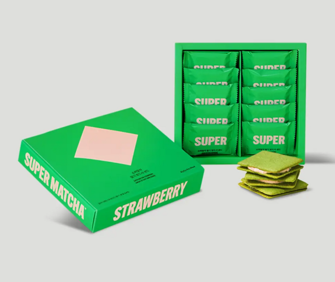 슈퍼말차 랑드샤 딸기 크림 샌드, 10개, 9g