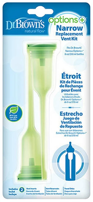 닥터브라운 내로우넥 옵션스 플러스 젖병 250ml 용 통기시스템 세트, 녹색, 2개 - 쿠팡