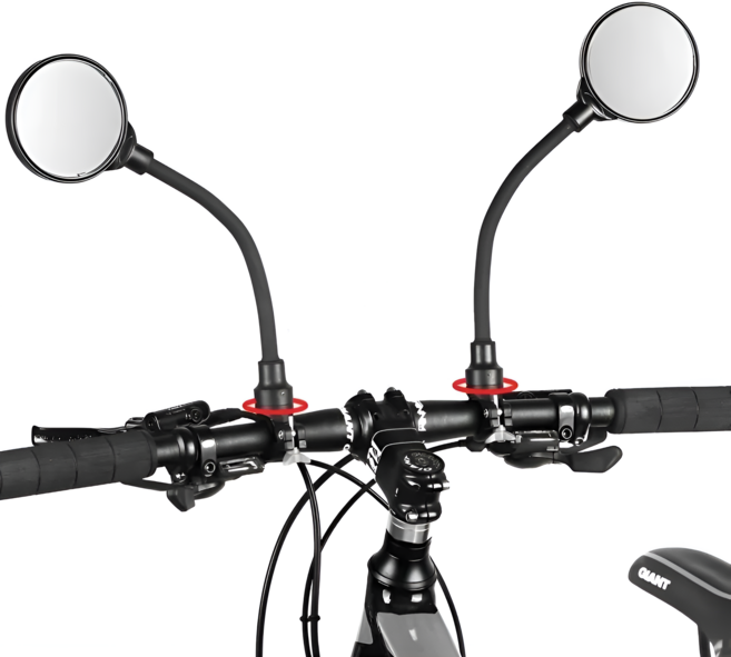 자전거 스쿠터 킥보드 사이드미러 360도 플렉시블 사이드미러, 1개, 블랙