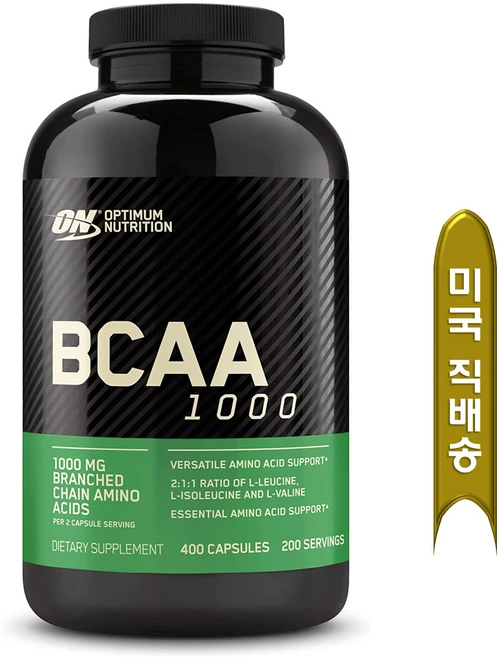 Optimum Nutrition (총1병) 옵티멈 뉴트리션 BCAA 1000mg 400 캡슐, 1개, 400정, 400정 - 쿠팡
