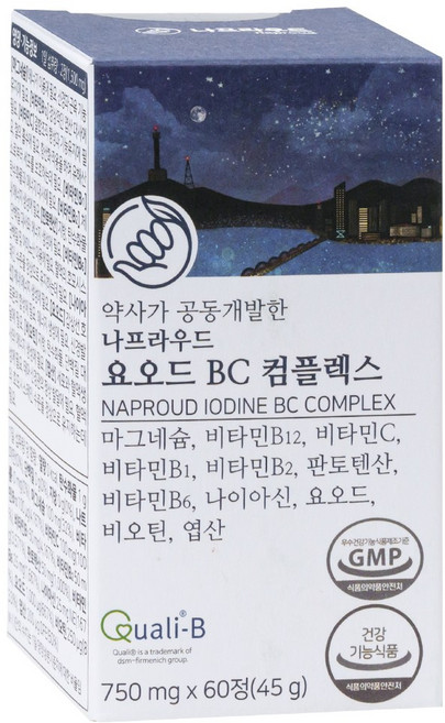 나프라우드 요오드 BC 컴플렉스 고함량 아이오딘 프리미엄 비타민B군 갑상선 영양제 호르몬 합성 필요, 1개, 60정