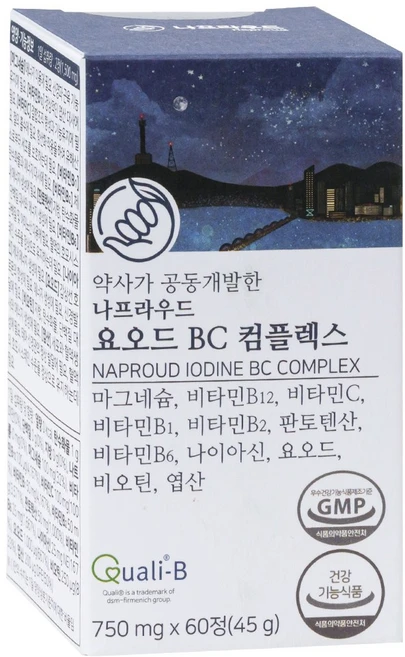 나프라우드 요오드 BC 컴플렉스 고함량 아이오딘 프리미엄 비타민B군 갑상선 영양제 호르몬 합성 필요, 1개, 60정 - 쿠팡