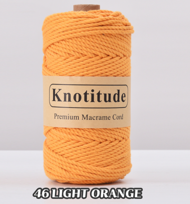 3.0mm 100 yard 꼰사 마크라메 콘사 컬러로프 마크라메 실 재료, LIGHT ORANGE, 1개
