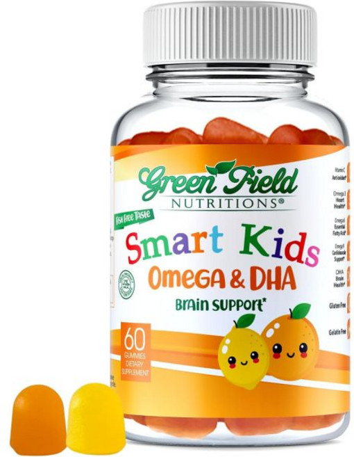 Greenfield Nutritions Smart Kids Halal Omega 3 Gummies with DHA - 60 Halal Vitamins for Kids Supp, Greenfield Nutritions Smart Ki, 1개, 60정