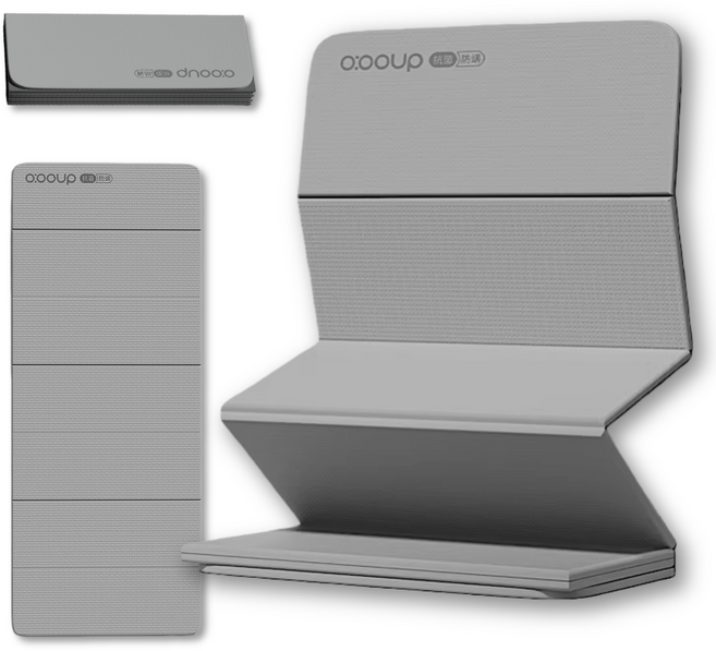 천연 항균 에센셜 오일 요가매트 POE 친환경 접이식 휴대용, 1개, 라이트 그레이