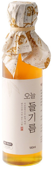 저온압착 통들깨 오늘들기름, 1개, 180ml