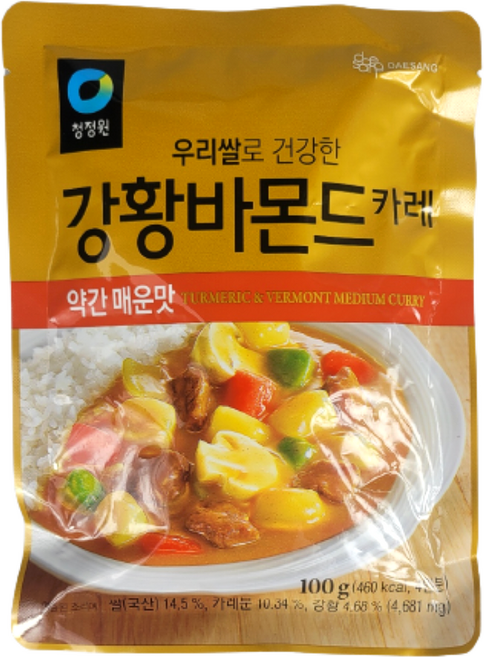 청정원 우리쌀 강황바몬드 카레 약간매운맛, 100g, 1개