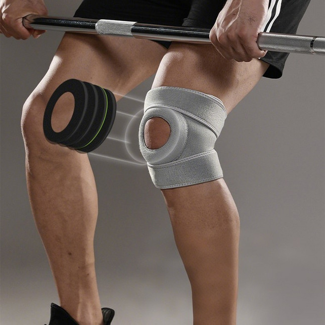 Giwalk 무릎보호대 관절 통증 완화 헬스 등산 축구 배구 농구 스포츠용, 그레이, 1개
