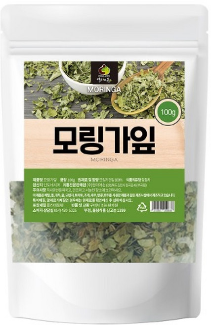 모링가잎 인도네시아산 모링가차 주스 천연팩 샐러드 플라보늘 판토텐산 대용량 형 건강 선물, 100g, 1개
