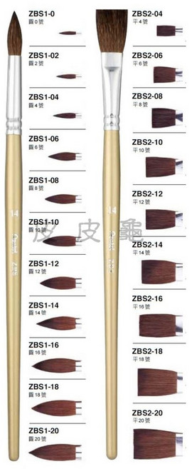 Pentel 飛龍 ZBS1 ZBS2 水彩筆, 圓頭4號, 2個, 圓頭4號