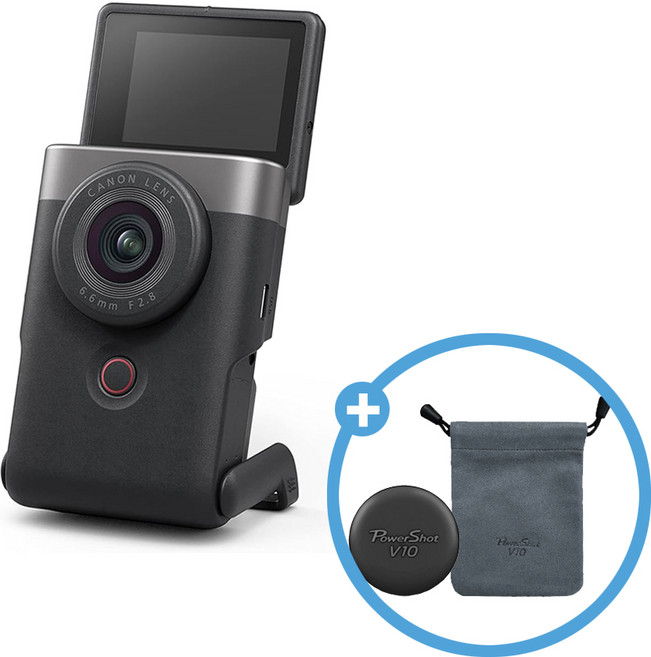 캐논코리아 정품 PowerShot V10 + 파우치 + 렌즈캡 [파워샷 V10] / 브이로그 카메라, V10(실버)