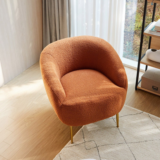 [리비니아] 포근한 양털 부클레 뽀글이 1인 소파의자 좌식소파 애견소파 베이비소파, 2. 1인 소파, 브라운