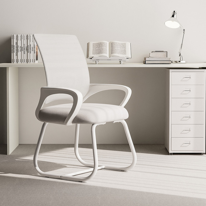 동서가구 에어무드 바퀴 없는 컴퓨터 사무실 고정형 메쉬 의자 DF927138, 그레이