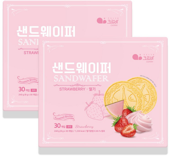 위드쿡 딸기 샌드웨이퍼, 2개, 240g