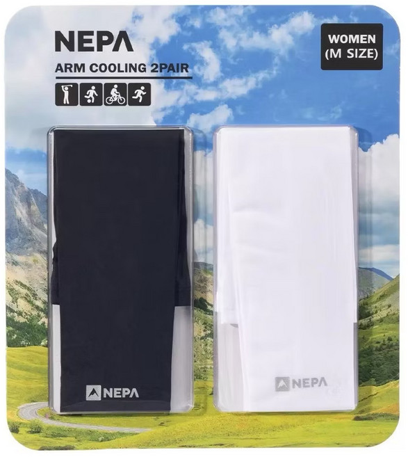 NEPA 女性 M 尺寸 冰袖, 黑/白, 2