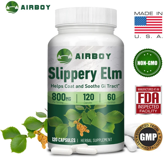 슬리퍼리 엘름 추출물 함유 탄수화물 미만 1g 3차 검사 GMP 인증 프로페셔널 그레이드 소화 건강 지원 면역력 강화 일상 건강 관리에 필수, 2개, 60정 - 쿠팡