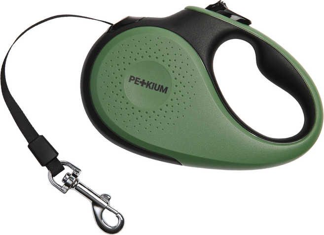 페키움 데일리핏 자동리드줄 강아지 산책줄 목줄 PRL-01, 페키움 PRL-01 그린 블랙, 1개