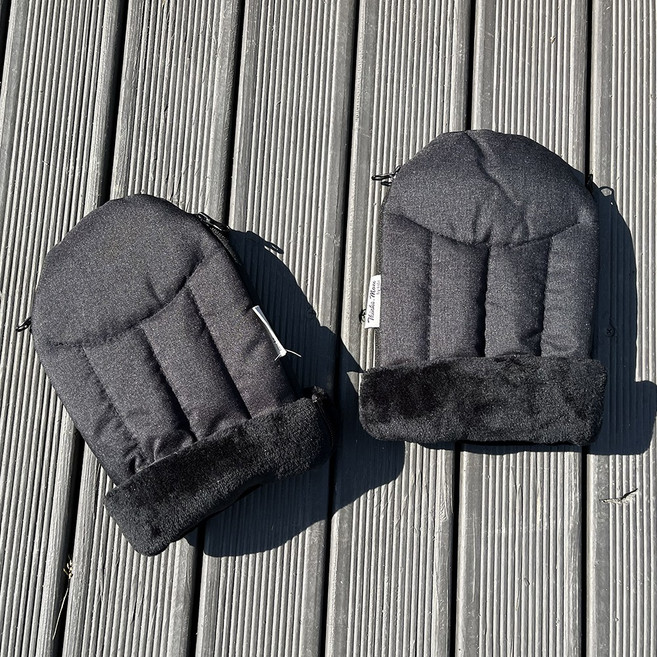 bybyglove 유모차 방한 손잡이 장갑 겨울 방한 멜란지 2칼라 양손세트, 1세트, 블랙