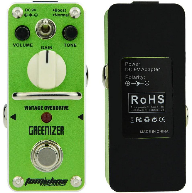 AROMA 그린라이저 일렉트릭 기타 이펙트 페달 빈티지 오버드라이브 아날로그 트루 바이패스 AGR-3 액세서리, 1개