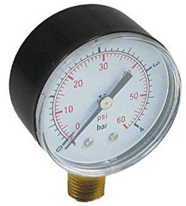 펜테어 및 헤이워드 풀 필터 하단 마운트용 CMP 압력 게이지 060 PSI