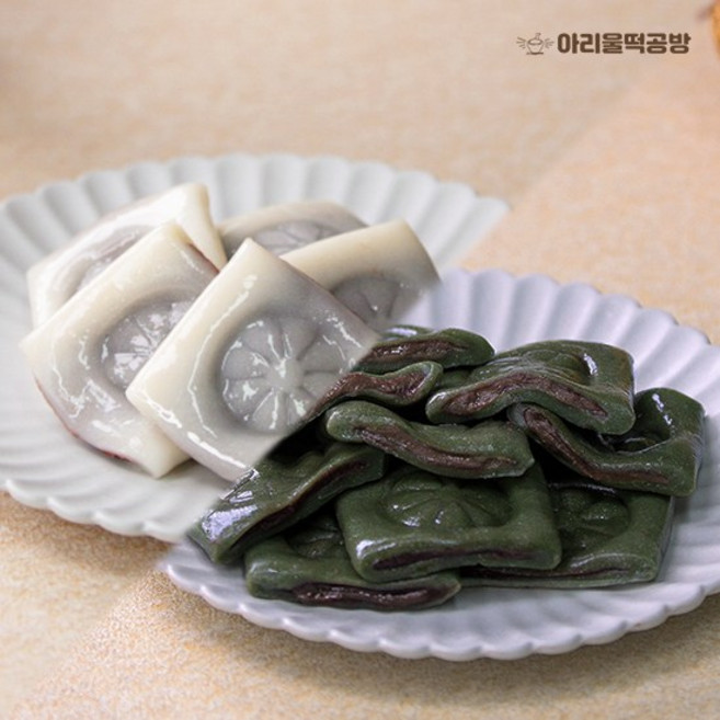 [아리울떡공방] 굳지않는 쑥 앙금절편+백미 앙금절편, 1세트, 2kg