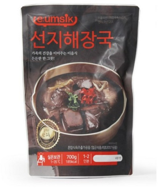 청우식품 이음식 선지해장국, 4개, 700g