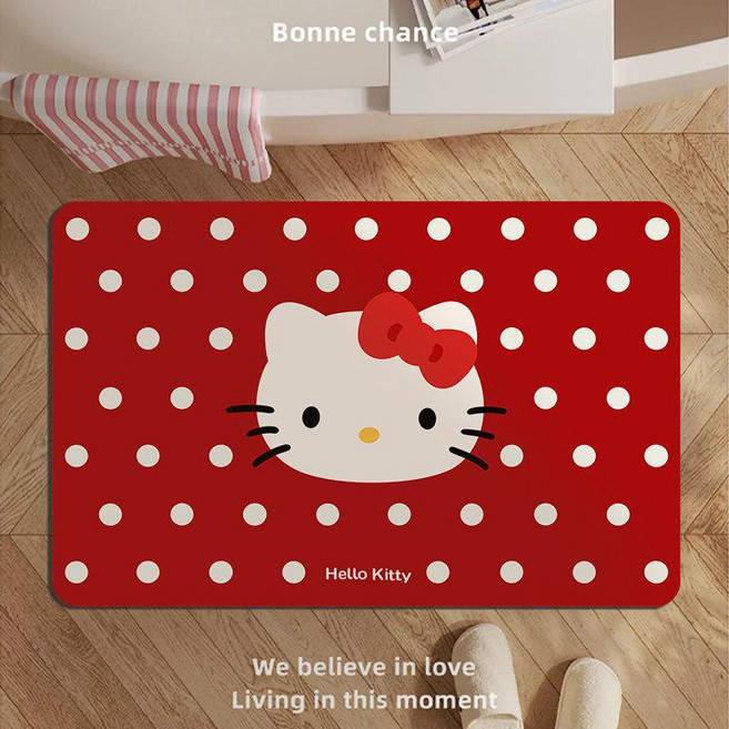 벨로니 논슬립 빨아쓰는 규조토 발매트 빨강고양이, 1개, 사각