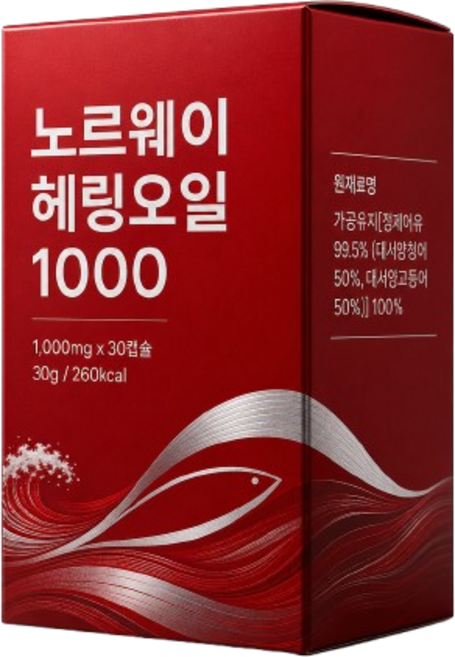 레몬향 노르웨이 헤링오일 100 북유럽 오메가11 1000 EPAX, 3개, 30정