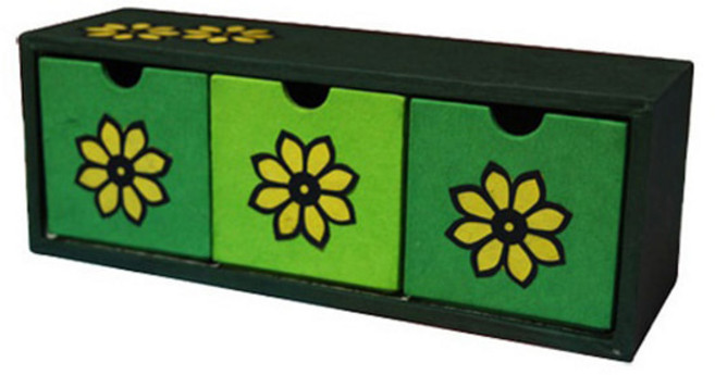 한지공예 직3칸서랍