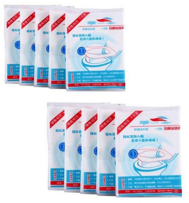 쿠몽 휴대용 변기커버 포켓용 일회용변기커버100매, 화이트, 100매