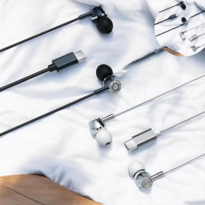 8핀 C타입 이어폰 커널형 엑티몬 줄이어폰 유선이어폰, 블랙