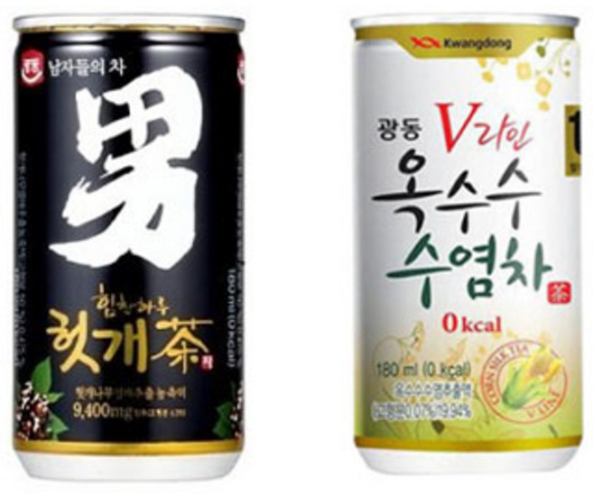 제트그로스 광동 헛개차 180ml 30캔 + 광동 옥수수 수염차 180ml 30캔, 60개