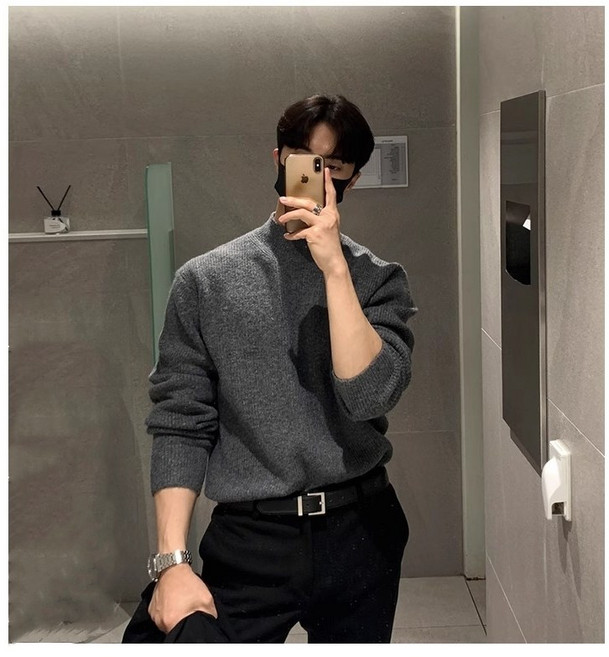 ANYOU 남자옷 목폴라 니트 노르딕니트 남자니트 터틀넥 니트티 반목티 스웨터