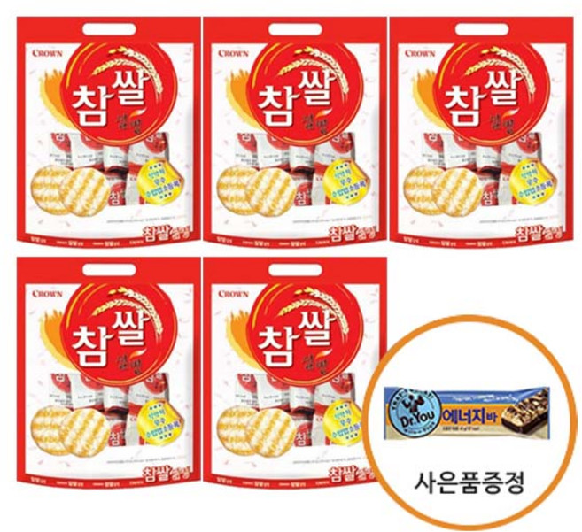 크라운 참쌀설병 쌀스낵 사은품증정, 270g, 5개