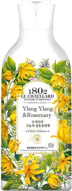 르샤트라1802 고농축 보타닉캐슬 섬유유연제 일랑일랑 로즈마리 본품, 1L, 1개