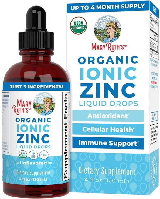 미국 메리루스 MaryRuth Organics Zinc Supplements 아이오닉 + 아연 리퀴드 드롭스, 1개, 120ml - 쿠팡