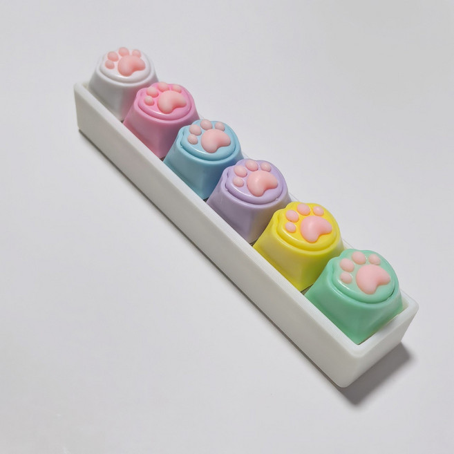 키캡키링 키링 클릭커 클리커 키보드 딸깍이 열쇠고리 스위치 가방 차키, 1개, 마카롱키캡키링(하트)