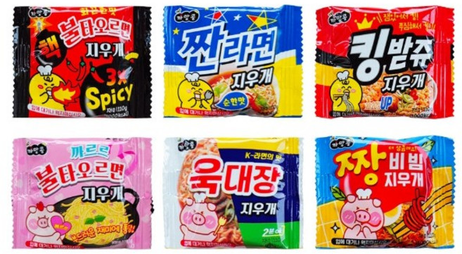 핑크풋 500 먹지마 라면 지우개 6종 x 4p, 혼합색상, 1세트