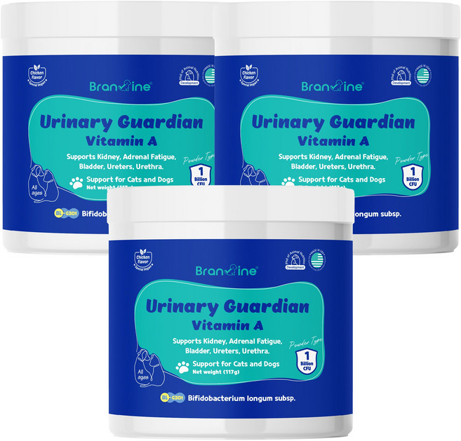 브랜바인 강아지 고양이 신장영양제 비타민 A 함유 유리나리 가디언 방광 혈뇨 신부전 요로결석 쿠싱증후군, 3세트 구매 (6000원 더 할인), 1개