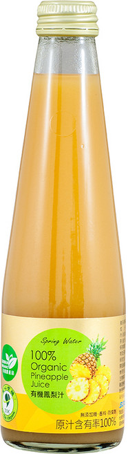 Spring Water 有機鳳梨汁 12瓶/箱, 12個, 250ml