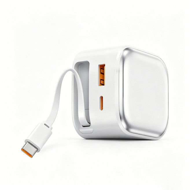 35W 氮化鎵 自帶伸縮線充電頭, 1個, 35w充電頭-白色【自帶伸縮線】