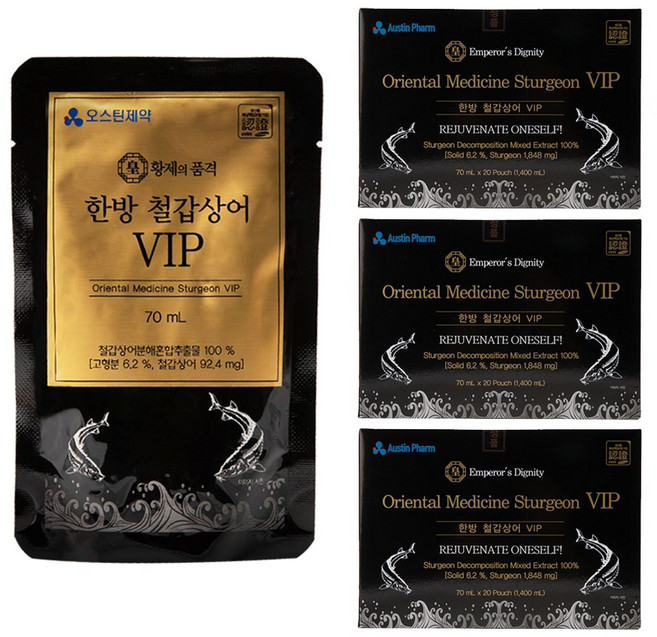 오스틴제약 철갑상어 진액 명품 즙, 3박스, 70ml