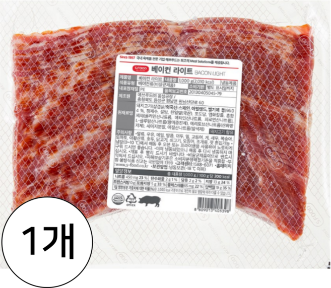 에쓰푸드 저염 베이컨라이트(아이스박스 냉팩포함), 1개, 1kg