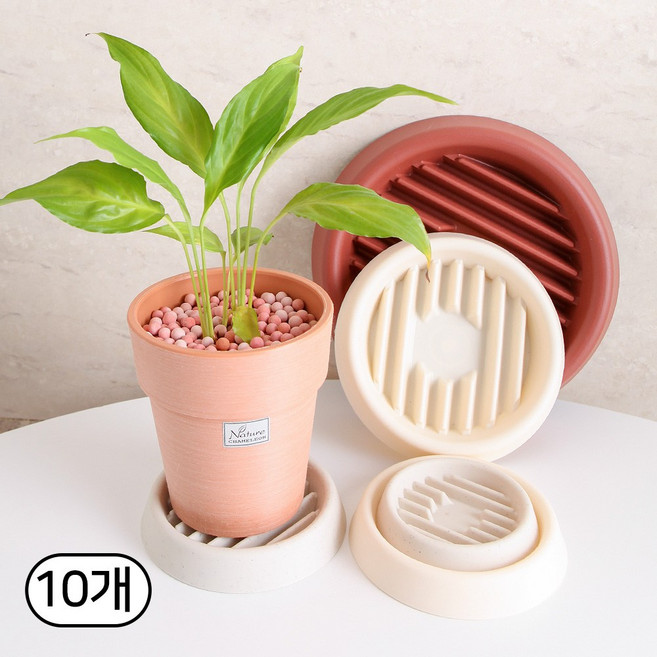 세경팜 과습방지 화분 받침대, 10개, 브라운